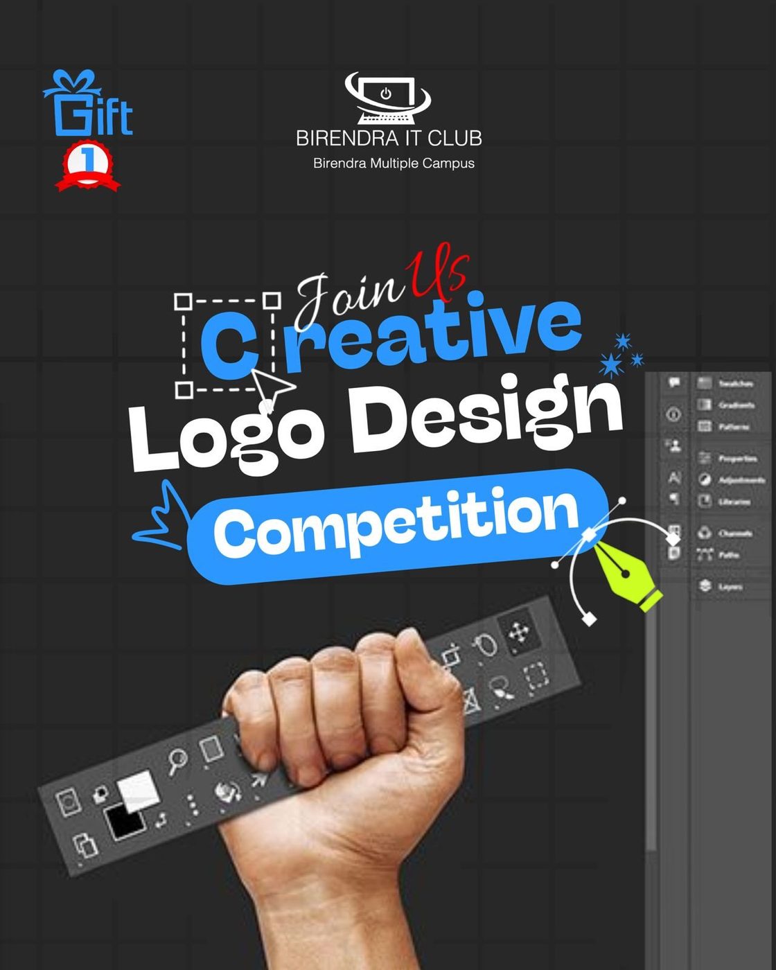 Logo design challenge campaign post for Birendra IT Club